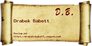 Drabek Babett névjegykártya